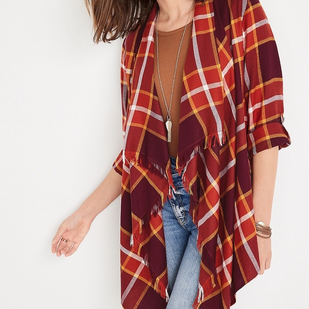 Maurice's Red Plaid Kimono